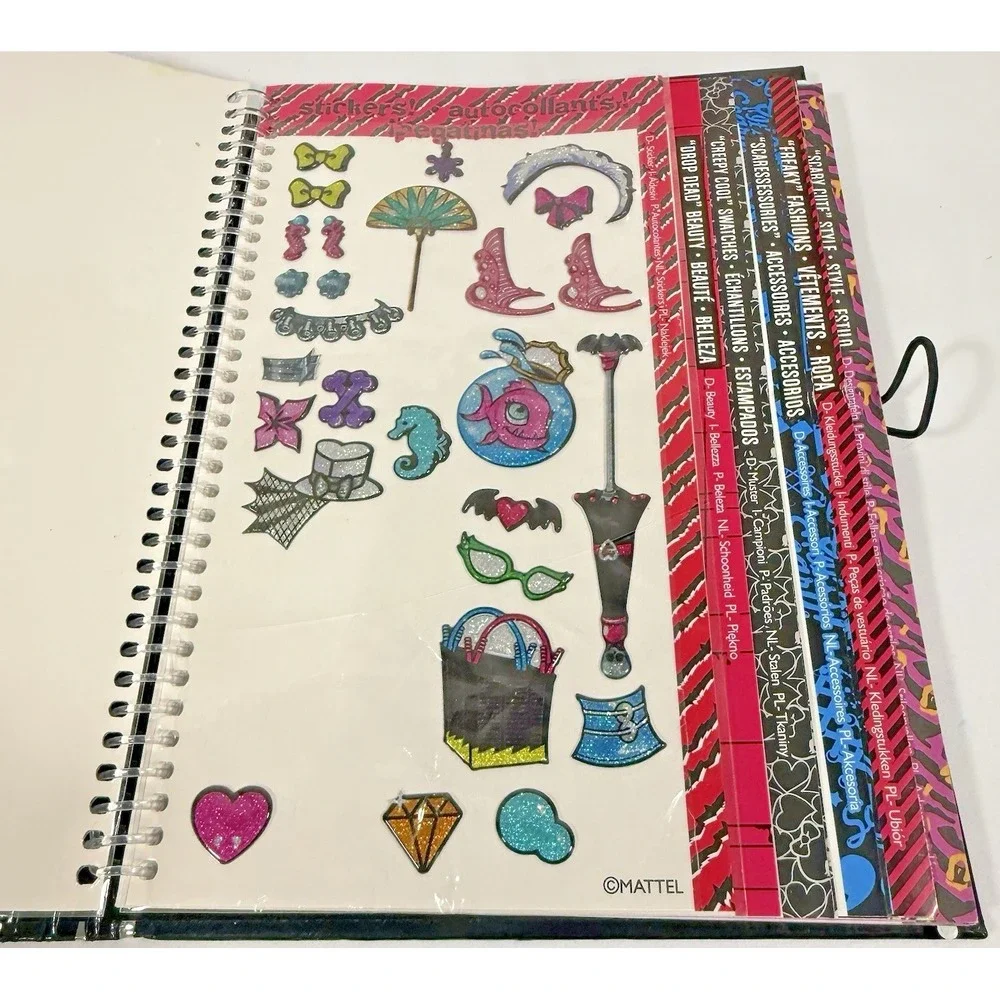 Monster High Activity Book Lot Kids Multicolor Sticker Stylist Neon Coloring